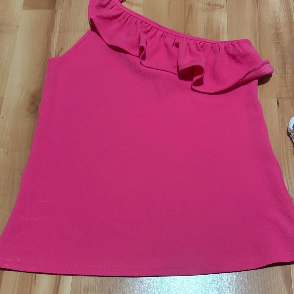 Pink One-Shoulder Ruffle Top - Picture 4 of 4